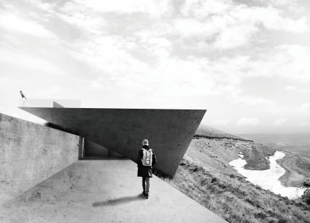 Triangular Concrete Form Integrating Natural Landscape For Optimal Visitor Experience