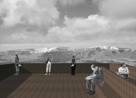 Natural Wood Accents and Glass Facades Create Elevated Lookouts Amid Volcanic Landscapes