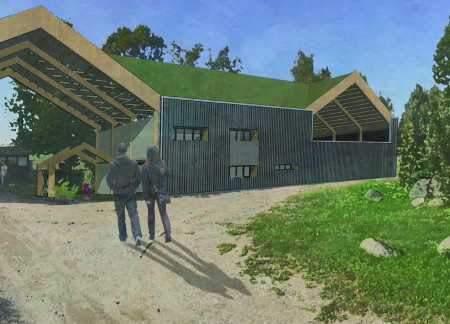 Charred Timber Facade and Glulam Frames Defining a Community Visitor Center in Latvia