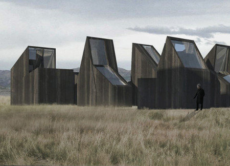 Angled Roofs and Birch Wood Embrace in Sustainable Guest House Design