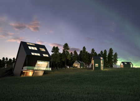 Charred Wooden Shingles and Cross-Laminated Timber Form a Sustainable Retreat Amidst Nature