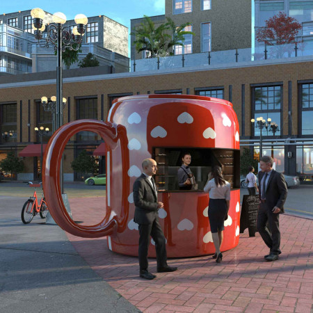 Oversized Aluminum Coffee Pot With Thermal Insulation Enhances Urban Gatherings
