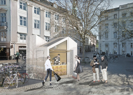 Sustainable Kiosk Featuring Corrugated Aluminum and Renewable Energy Solutions