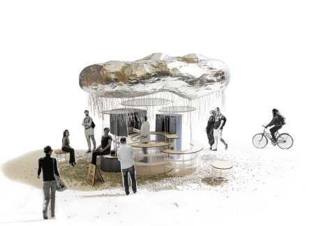 Reflective Aluminum Kiosk With Nylon Screens Enhancing Community Engagement