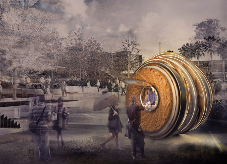 Circular Design Featuring Solar Panels and Timber Cladding for Community Engagement