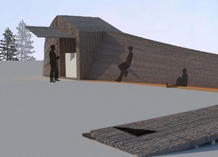 Inclined Timber Structure Embracing Pedestrian Connectivity in Urban Context