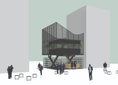 Charred Wooden Shingles and Cross-Laminated Timber Define a Multifunctional Urban Hub  