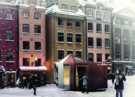 Fluid Aluminum Structure with Modular Design Enhancing Urban Coffee Experience  
