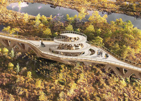 Canopy Walkway Crafted from Cross-Laminated Timber Panels Integrating Natural Elements and Accessibility