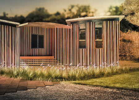 Modular Living Spaces Crafted from Durable Oriented Strand Board and Sustainable Pine Wood  