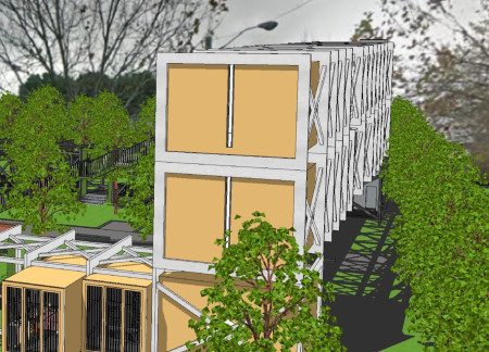 Scaffolded Framework With Prefabricated Panels Supporting Community Living