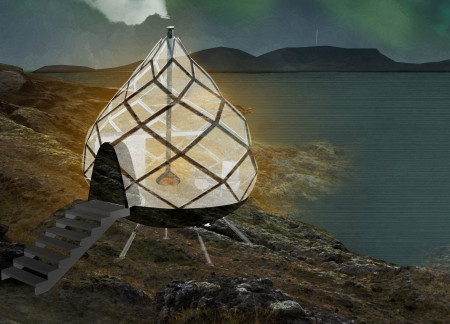Teardrop-Shaped Guest Houses With ETFE and Timber Emphasizing Community Gathering In Icelandic Landscape