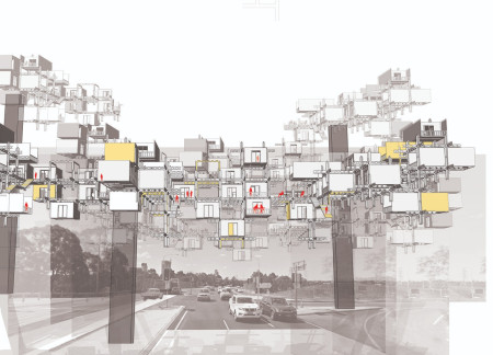 Steel Framework Over Urban Infrastructure With Prefabricated Modular Units