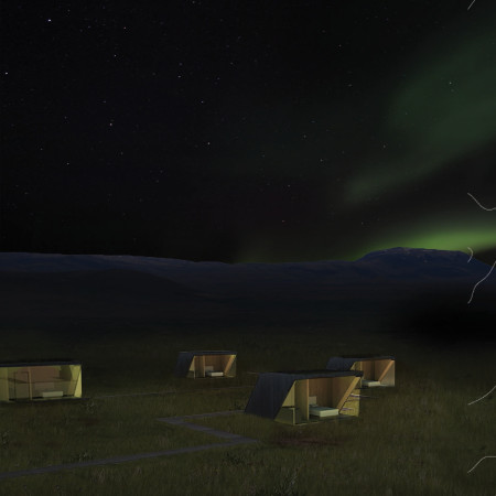 Charred Wood Aesthetics and Cross-Laminated Timber Cabins Nestled in Iceland's Natural Landscape  