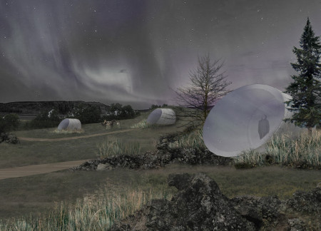 Reclaimed Concrete Pods With Curvilinear Forms Embracing Nature's Elements  