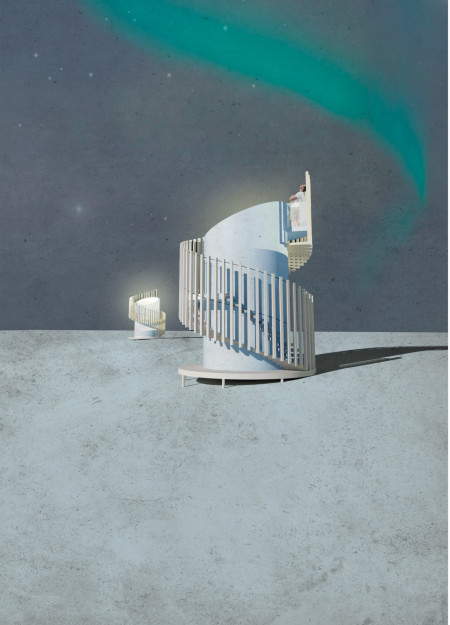 Skyline Views Through Skylight Rooms Crafted From Modular Units and Sustainable Concrete  