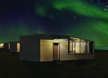 Mobile Units Crafted from Reclaimed Timber with Sheep Wool Insulation Overlooking the Northern Lights  