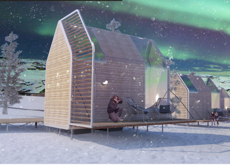 Viewing Oculus Crafted with Natural Stone and Timber for Sustainable Lodge Experience