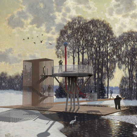Sustainable Steel and Timber Observation Structure Embracing Environmental Harmony