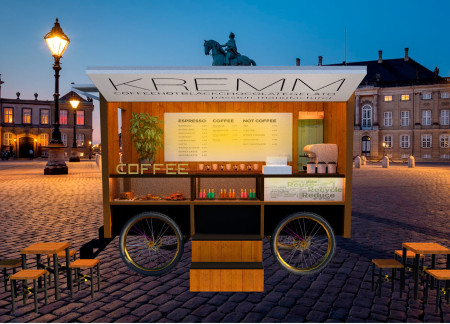 Bamboo Kiosk with Photovoltaic Integration Supporting Community Engagement