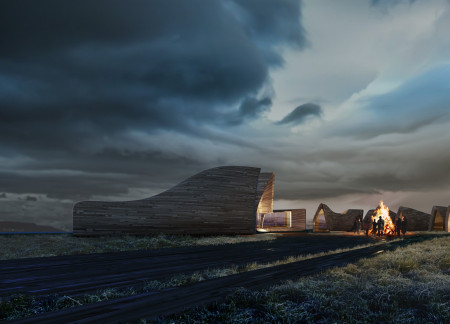 Dynamic Rooflines and Sustainable Laminated Timber Create a Unique Retreat Experience  