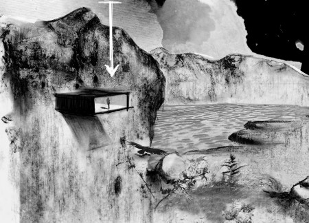 Natural Stone Integration and Ambient Light Play in Sustainable Concrete Retreat  
