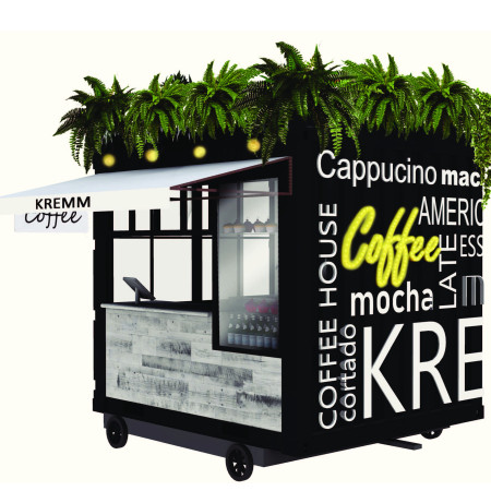 Repurposed Shipping Container With Natural Wood Accents Creating A Mobile Coffee Experience
