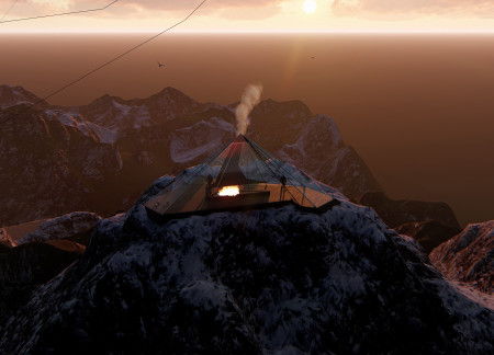 Fractal Geometry in Nanoglass and Timber Integration at a Volcano Gathering Space  