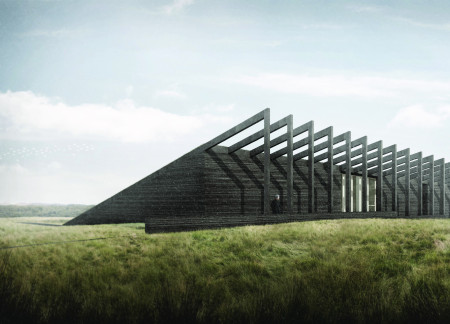Charred Wooden Shingles Emphasize Sustainability in Secluded Lodging Amid Geothermal Landscape