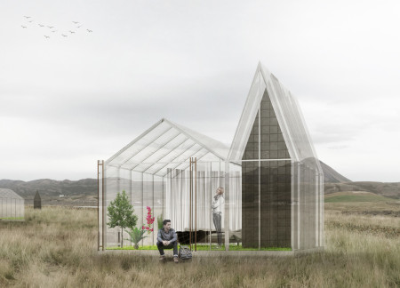 Glass-Filled Retreat Embracing Thermal Mass and Natural Materials in a Rugged Landscape