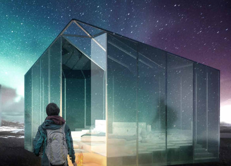 Elevated Modular Units with Translucent Panels for Aurora Viewing in a Nordic Landscape