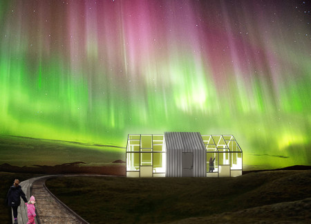 Movable Accommodations Featuring Polycarbonate and Natural Wood Elements for Northern Lights Observation  
