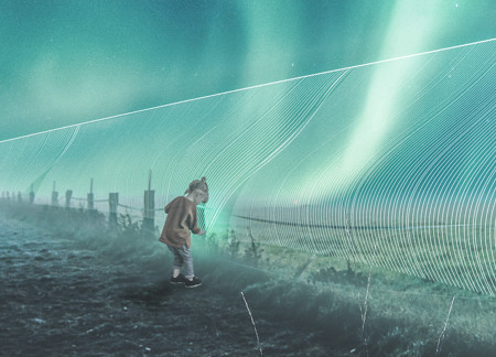 Reflective Threads and Natural Wood Create Tactile Spaces Inspired by the Aurora Borealis  