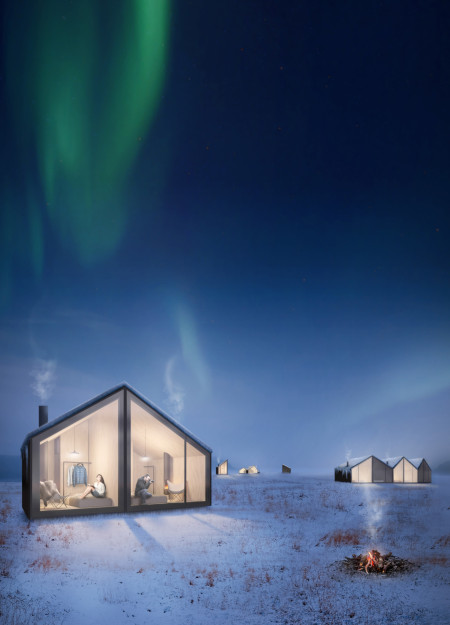 Charred Wood and Basalt Columns Create a Harmonious Retreat in the Icelandic Landscape