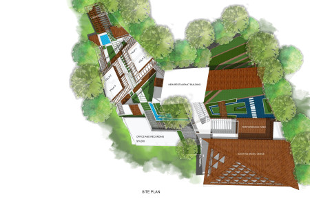 Cross-Laminated Timber and Charred Shingles Forming Community-Centric Retreat  