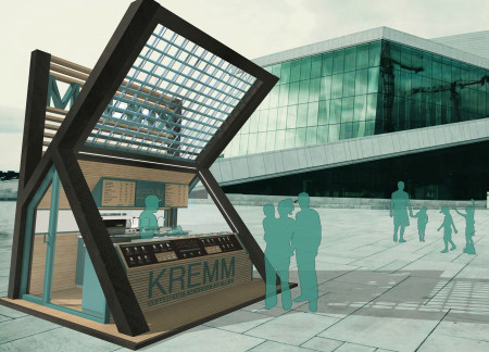Operable Roof Structure Crafted From Corten Steel and Spruce Wood Enhances Urban Coffee Experience