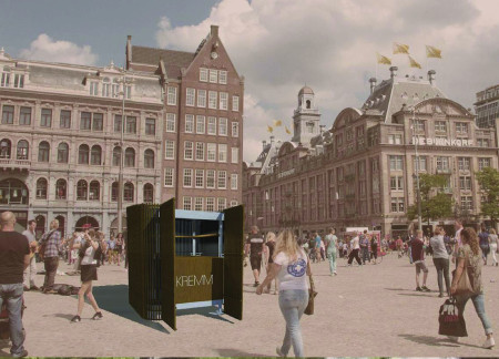 Charred Wooden Shingles and Recycled Materials Define An Engaging Urban Coffee Kiosk  