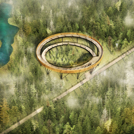 Elevated Pathway Crafted From Cross-Laminated Timber Panels Embracing Natural Landscapes