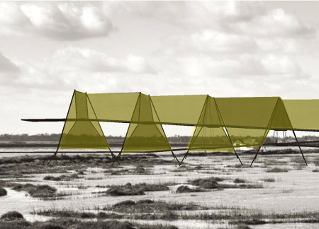 Captivating Spaces Crafted with Electrowelded Mesh and Floating Piles in Wetlands