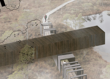 Elevated Pathways of Cross-Laminated Timber Paneling Nestled Within an Eco-Friendly Wetland Context  