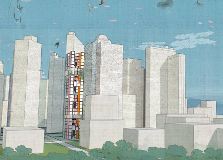 Affordable housing focused on community engagement with cross-laminated timber and sustainable materials