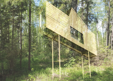 Cross-Laminated Timber Cabins Enhanced by Charred Wooden Shingles for Introspective Retreats
