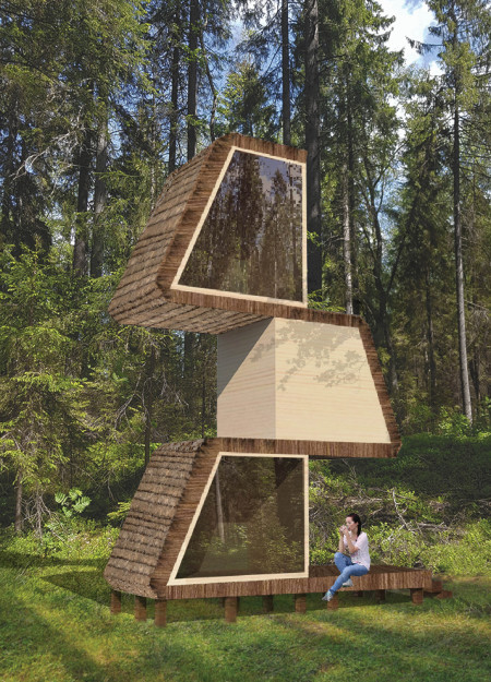 Thatched Roof Retreat Built With Recycled Spruce and Natural Elements  