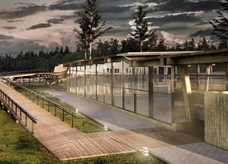 Curved Canopies and Corten Steel Standouts Integrate Nature and Functionality in Sustainable Visitor Facility