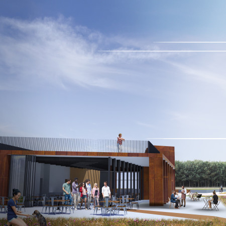 Corten Steel and Sedum Roof Enhance Sustainability in Ecological Visitor Center 