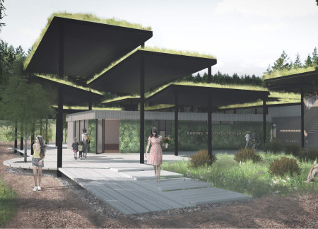 Burnt Timber Cladding and Green Roofs Enhance Ecotourism Hub Functioning In Natural Landscape