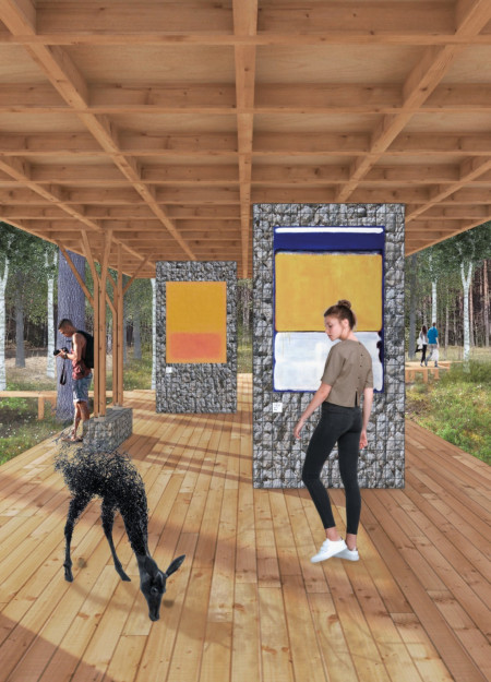 Natural Stone and Pine Wood Integrate Into a Visitor Center Designed for Habitat Education and Recreation