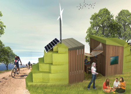 Charred Wooden Shingles and Cross-Laminated Timber Create a Nature-Integrated Retreat for Cyclists