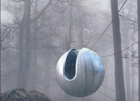 Cross-Laminated Timber Cabins Embracing Natural Light Within a Curved Form  