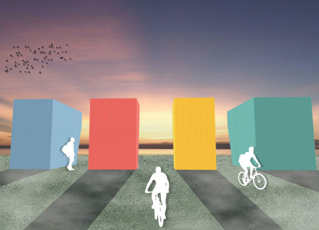 Modular Pods Enhanced By Solar Panels and Vibrant Wood Cladding For Sustainable Cycling Stops